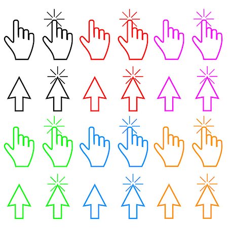 simsearch:400-06203762,k - Colorful set of cursors for every taste. Vector illustration Stock Photo - Budget Royalty-Free & Subscription, Code: 400-07661649