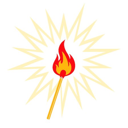simsearch:400-06069214,k - Retro illustration of burning match Foto de stock - Super Valor sin royalties y Suscripción, Código: 400-07661764
