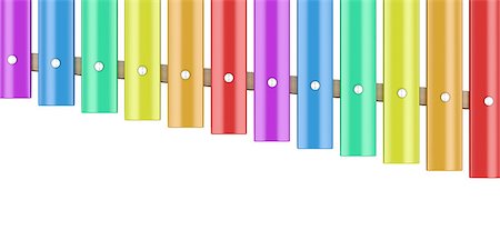 Xylophone isolated on white, top view Stock Photo - Budget Royalty-Free & Subscription, Code: 400-07662010