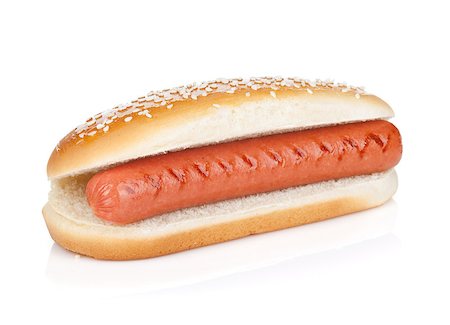 simsearch:400-04587885,k - Original hot dog. Isolated on white background Stock Photo - Budget Royalty-Free & Subscription, Code: 400-07662684