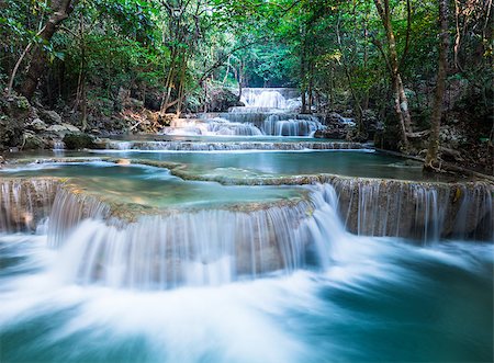 Beautiful Waterfall at Huay Mae Khamin Stock Photo - Budget Royalty-Free & Subscription, Code: 400-07674867