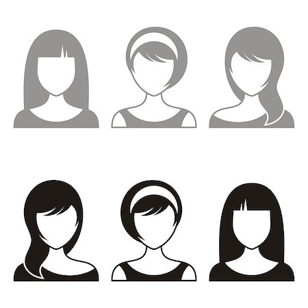 Three women vector user profile illustrations or avatars Stock Photo - Budget Royalty-Free & Subscription, Code: 400-07675632