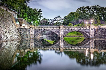 simsearch:400-06640469,k - Tokyo, Japan Imperial Palace at night. Stock Photo - Budget Royalty-Free & Subscription, Code: 400-07676618