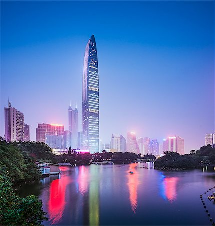 shenzhen - Shenzhen, China city skyline at twilight. Stock Photo - Budget Royalty-Free & Subscription, Code: 400-07676623