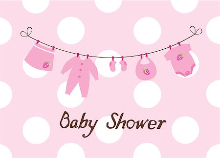 simsearch:400-05272121,k - vector baby shower card with clothes and bunting Stock Photo - Budget Royalty-Free & Subscription, Code: 400-07677072
