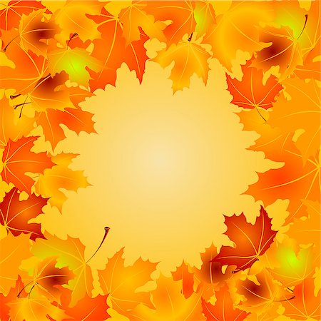 Autumn Leaves background with copy space Stock Photo - Budget Royalty-Free & Subscription, Code: 400-07677543
