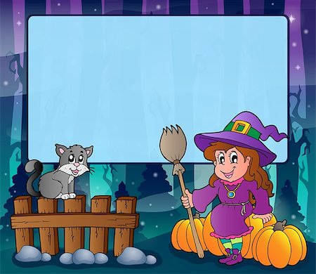 simsearch:400-05686860,k - Mysterious forest Halloween frame 4 - eps10 vector illustration. Stock Photo - Budget Royalty-Free & Subscription, Code: 400-07677718