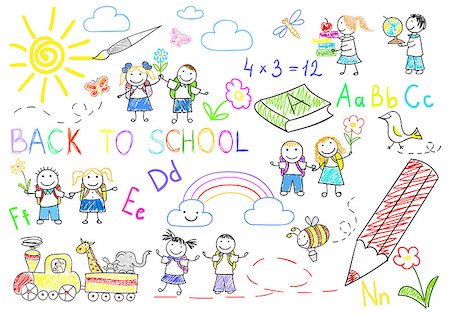 simsearch:695-03381153,k - Back to school. Sketch on notebook page Stock Photo - Budget Royalty-Free & Subscription, Code: 400-07678511