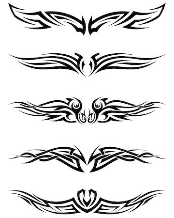 simsearch:400-05706564,k - Set tribal tattoos. EPS 10 vector illustration without transparency. Stock Photo - Budget Royalty-Free & Subscription, Code: 400-07678774