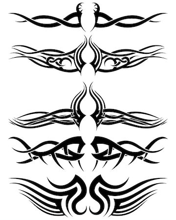 simsearch:400-05706564,k - Set tribal tattoos. EPS 10 vector illustration without transparency. Stock Photo - Budget Royalty-Free & Subscription, Code: 400-07678770