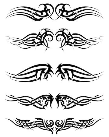 simsearch:400-05706564,k - Set tribal tattoos. EPS 10 vector illustration without transparency. Stock Photo - Budget Royalty-Free & Subscription, Code: 400-07678771