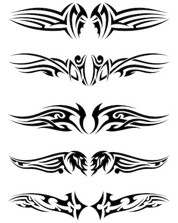 simsearch:400-05706564,k - Set tribal tattoos. EPS 10 vector illustration without transparency. Stock Photo - Budget Royalty-Free & Subscription, Code: 400-07678772