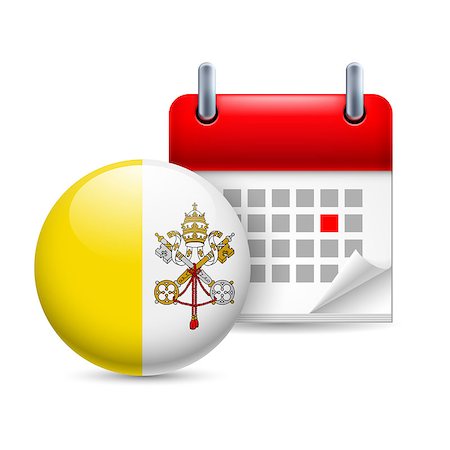 Calendar and round flag icon. National holiday in Vatican City Foto de stock - Super Valor sin royalties y Suscripción, Código: 400-07678845