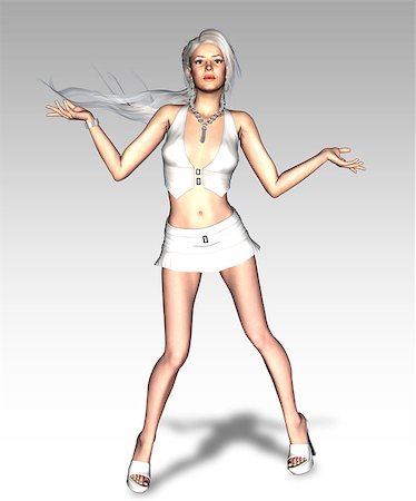 simsearch:400-06628918,k - Digitally rendered image of a female dancer in white outfit. Photographie de stock - Aubaine LD & Abonnement, Code: 400-07679362
