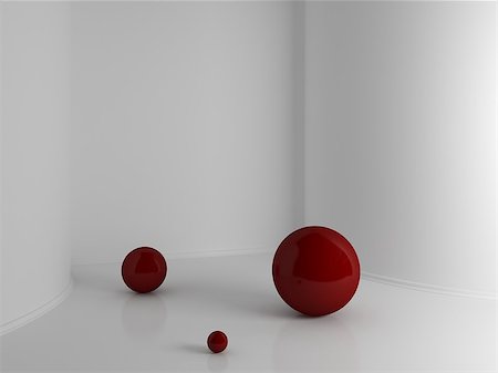simsearch:400-05110360,k - 3d rendered abstract composition with red spheres on a floor. Photographie de stock - Aubaine LD & Abonnement, Code: 400-07679904