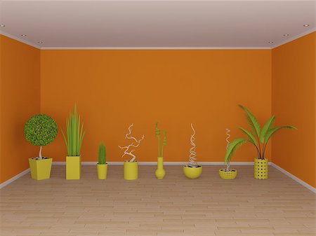 simsearch:400-05110360,k - Modern interior composition with exotic decorative plants. Photographie de stock - Aubaine LD & Abonnement, Code: 400-07679901
