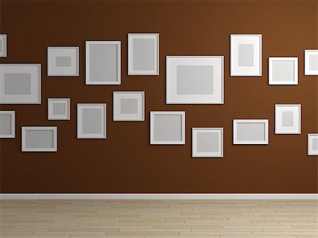 Modern interior composition with empty pictures on wall. Stock Photo - Budget Royalty-Free & Subscription, Code: 400-07679938