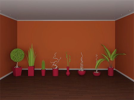 simsearch:400-05110360,k - Modern interior composition with exotic decorative plants. Photographie de stock - Aubaine LD & Abonnement, Code: 400-07679931
