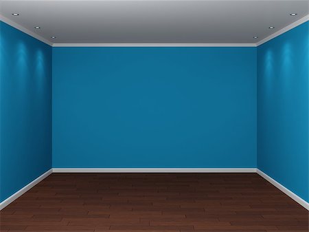 simsearch:400-05110360,k - Modern interior composition with empty blue room. Photographie de stock - Aubaine LD & Abonnement, Code: 400-07679942