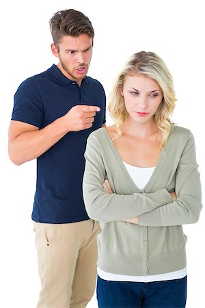 Young couple having an argument on white background Stock Photo - Budget Royalty-Free & Subscription, Code: 400-07686661