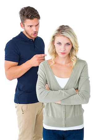 Young couple having an argument on white background Stock Photo - Budget Royalty-Free & Subscription, Code: 400-07686662
