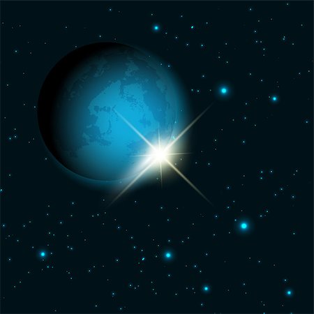 planetarium - Space themed background with fictional planet Stock Photo - Budget Royalty-Free & Subscription, Code: 400-07682070