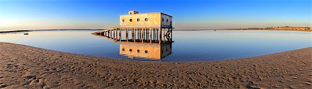 Panoramic of  historic life-guard bulding in Fuseta, at Ria Formosa conservation park, Algarve. Portugal Stock Photo - Budget Royalty-Free & Subscription, Code: 400-07682480