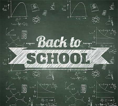 simsearch:400-04917346,k - Back to school message against green chalkboard Stock Photo - Budget Royalty-Free & Subscription, Code: 400-07682864