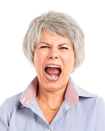 simsearch:400-07221782,k - Portrait of a elderly woman with a yelling expression Stock Photo - Budget Royalty-Free & Subscription, Code: 400-07714448