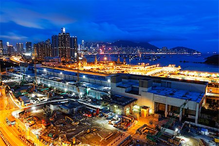 pipework - Construction site in hong kong city at night Stock Photo - Budget Royalty-Free & Subscription, Code: 400-07715495