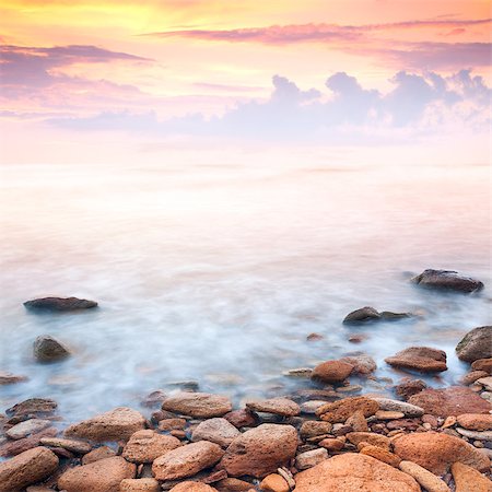 simsearch:400-05741371,k - beautiful sunrise over the rocky sea coast, wonderful world Stock Photo - Budget Royalty-Free & Subscription, Code: 400-07715539