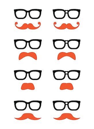 signs for mexicans - Funny mask - glasses with plaster and ginger moustache on white Stock Photo - Budget Royalty-Free & Subscription, Code: 400-07716433