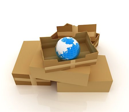 simsearch:400-06073227,k - Cardboard boxes and earth Stock Photo - Budget Royalty-Free & Subscription, Code: 400-07717016