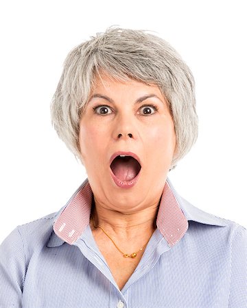 simsearch:400-07221782,k - Portrait of a elderly woman with a astonished expression Stock Photo - Budget Royalty-Free & Subscription, Code: 400-07718363