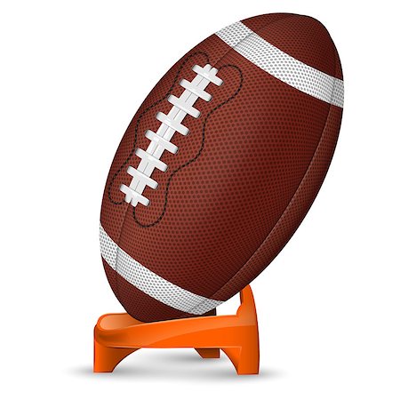 American Football Poster with Ball and Stand, vector icon isolated on white background Stock Photo - Budget Royalty-Free & Subscription, Code: 400-07718898