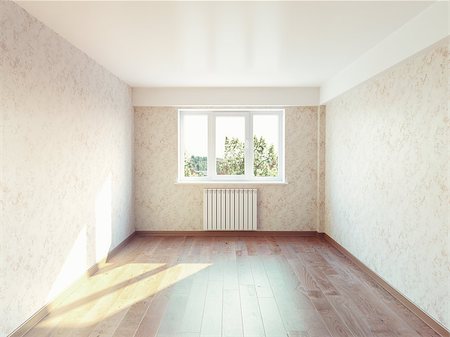 room empty sunlight - empty room interior. 3d concept Stock Photo - Budget Royalty-Free & Subscription, Code: 400-07712683