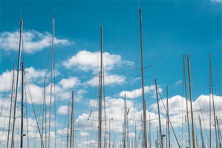 simsearch:400-04793526,k - Ship masts over blue sky background Stock Photo - Budget Royalty-Free & Subscription, Code: 400-07713590