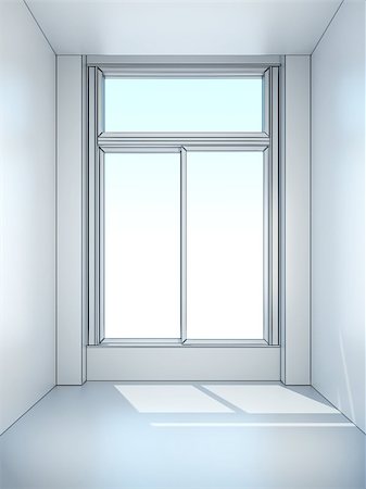 simsearch:400-05110360,k - white empty room with window, 3d rendering Photographie de stock - Aubaine LD & Abonnement, Code: 400-07713995