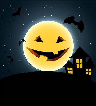 Halloween Background with Pumpkin Vector Illustration. EPS10 Stock Photo - Budget Royalty-Free & Subscription, Code: 400-07728323