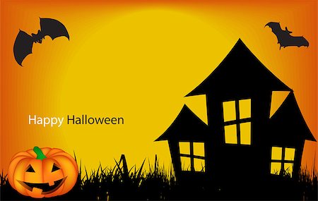 Halloween Background with Pumpkin Vector Illustration. EPS10 Stock Photo - Budget Royalty-Free & Subscription, Code: 400-07728375