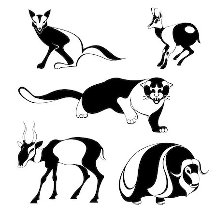 Vector original art animal silhouettes collection for design Stock Photo - Budget Royalty-Free & Subscription, Code: 400-07728941