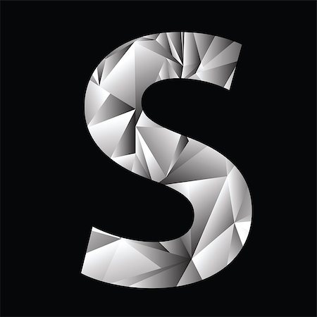 illustration with crystal letter S  on a black background Stock Photo - Budget Royalty-Free & Subscription, Code: 400-07729881