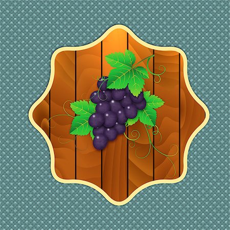 Ripe fresh dark grapes with leaf on abstract wooden background. Stock Photo - Budget Royalty-Free & Subscription, Code: 400-07720413