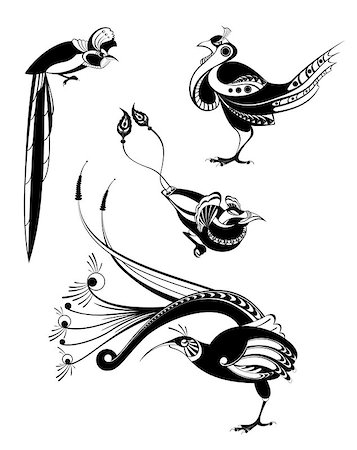 Vector original art bird silhouettes collection for design Stock Photo - Budget Royalty-Free & Subscription, Code: 400-07720543