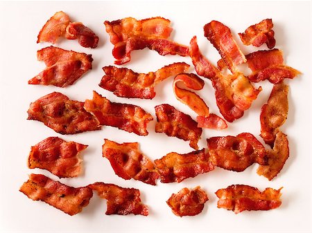 simsearch:400-04885499,k - close of crispy fried bacon on white Stock Photo - Budget Royalty-Free & Subscription, Code: 400-07746665