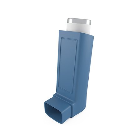 Asthma inhaler isolated on white - 3d illustration Stock Photo - Budget Royalty-Free & Subscription, Code: 400-07747756
