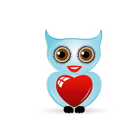 simsearch:400-07745600,k - Pretty owl with a red heart Stock Photo - Budget Royalty-Free & Subscription, Code: 400-07748155