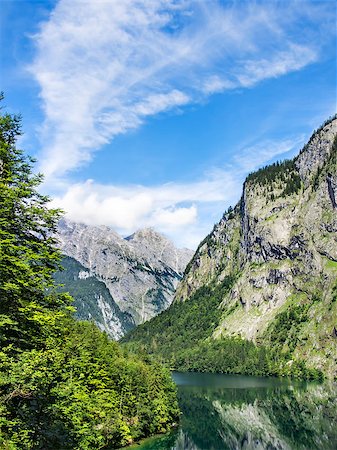 Lake Obersee and mountain Watzmann in Berchtesgaden, Bavaria, Germany Stock Photo - Budget Royalty-Free & Subscription, Code: 400-07748441