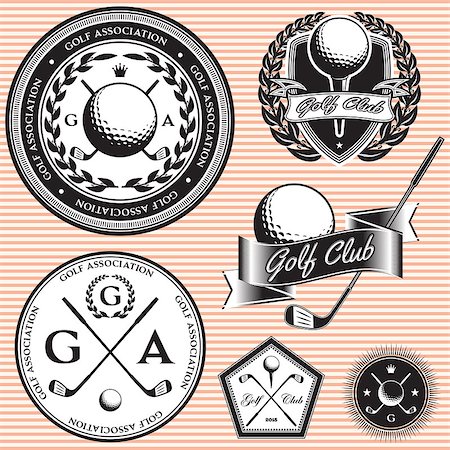 set of vector emblems to topic golf game Stock Photo - Budget Royalty-Free & Subscription, Code: 400-07748998