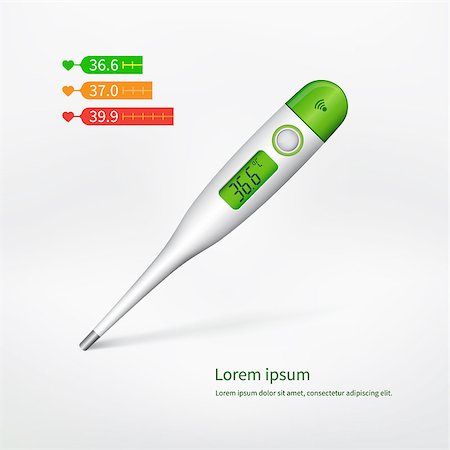 sensor - digital thermometer, electronic thermometer on a white background Stock Photo - Budget Royalty-Free & Subscription, Code: 400-07749468